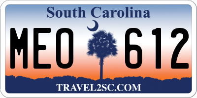 SC license plate MEO612
