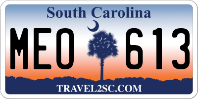 SC license plate MEO613