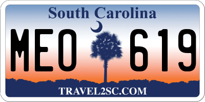 SC license plate MEO619