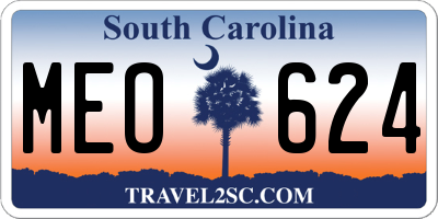 SC license plate MEO624