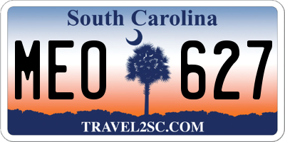 SC license plate MEO627
