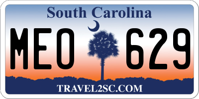 SC license plate MEO629