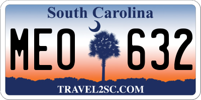SC license plate MEO632