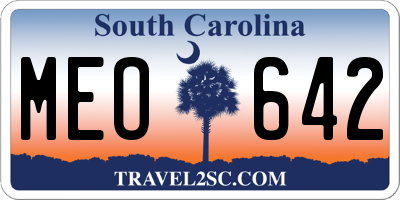 SC license plate MEO642