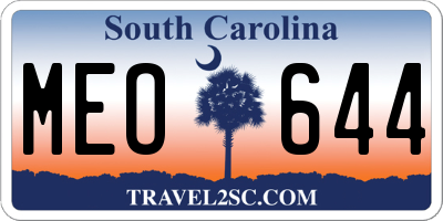 SC license plate MEO644