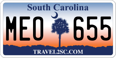 SC license plate MEO655