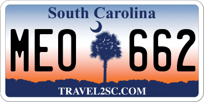 SC license plate MEO662