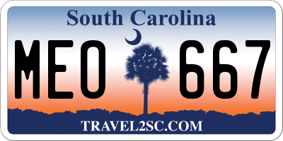 SC license plate MEO667