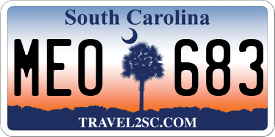 SC license plate MEO683