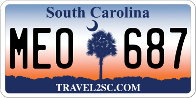 SC license plate MEO687