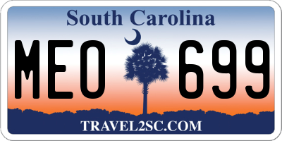 SC license plate MEO699