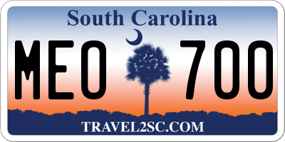 SC license plate MEO700