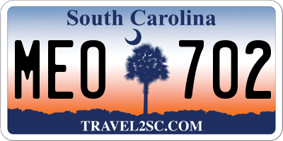 SC license plate MEO702
