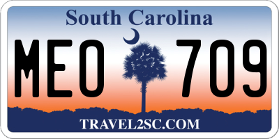 SC license plate MEO709