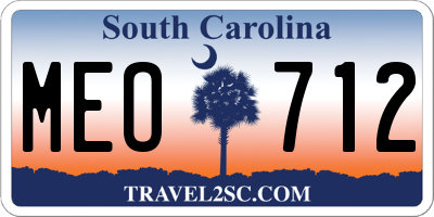 SC license plate MEO712