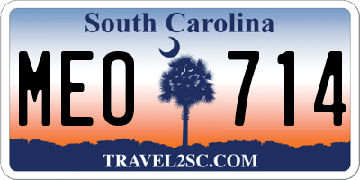 SC license plate MEO714