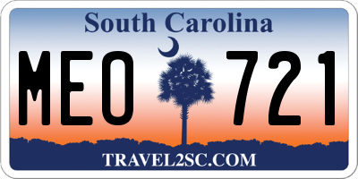 SC license plate MEO721