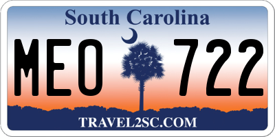 SC license plate MEO722