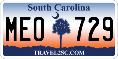 SC license plate MEO729