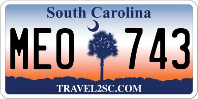 SC license plate MEO743