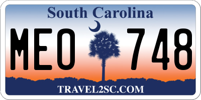 SC license plate MEO748