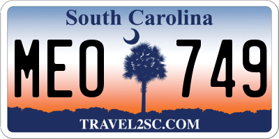 SC license plate MEO749