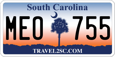 SC license plate MEO755