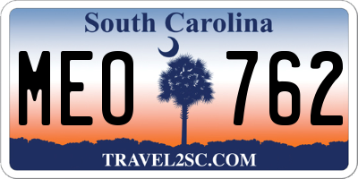 SC license plate MEO762