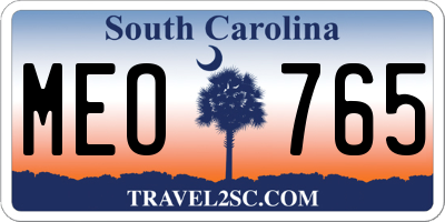 SC license plate MEO765