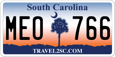 SC license plate MEO766