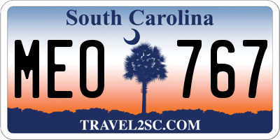SC license plate MEO767
