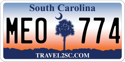SC license plate MEO774