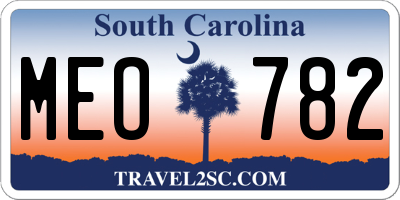 SC license plate MEO782