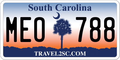 SC license plate MEO788