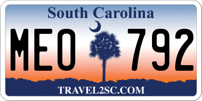 SC license plate MEO792