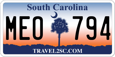 SC license plate MEO794