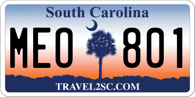 SC license plate MEO801
