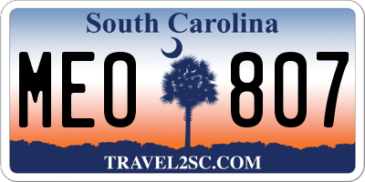 SC license plate MEO807