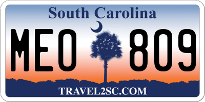 SC license plate MEO809