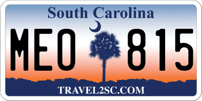 SC license plate MEO815