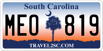 SC license plate MEO819