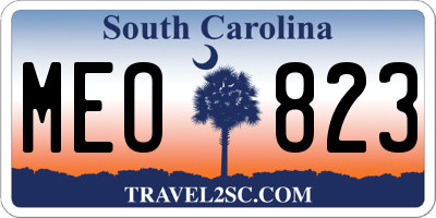 SC license plate MEO823