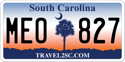 SC license plate MEO827