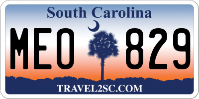 SC license plate MEO829