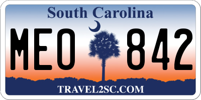 SC license plate MEO842