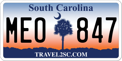 SC license plate MEO847