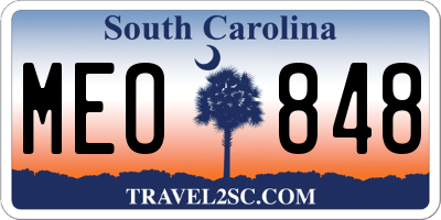 SC license plate MEO848