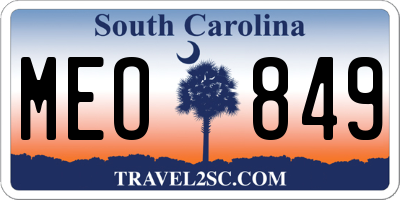 SC license plate MEO849