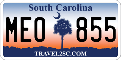 SC license plate MEO855
