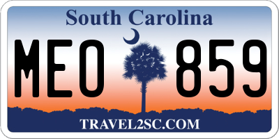 SC license plate MEO859